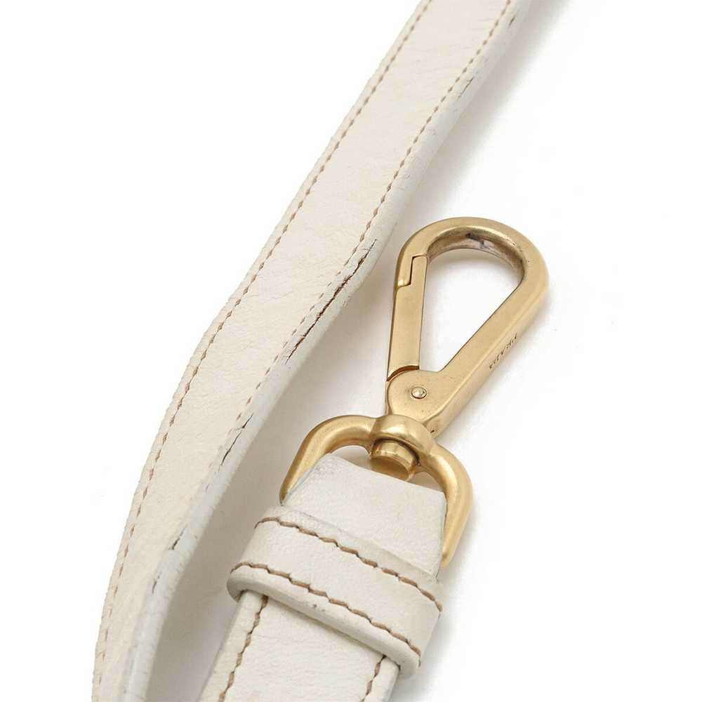 Prada Prada Gathered Bag Shoulder Leather White B… - image 6