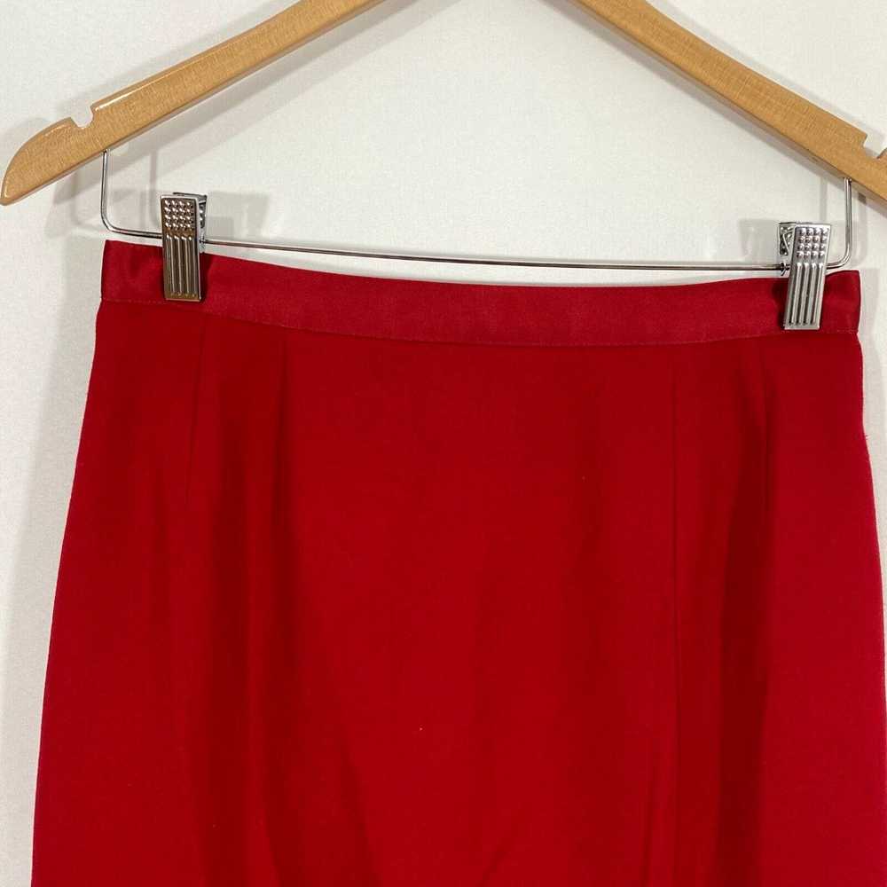 Vintage Womens Red Flat Front Knee Length Casual … - image 3