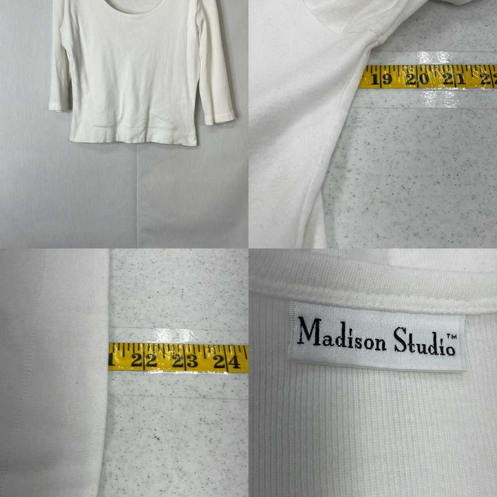 Madison Madison Studio Womens White Cotton Scoop … - image 4