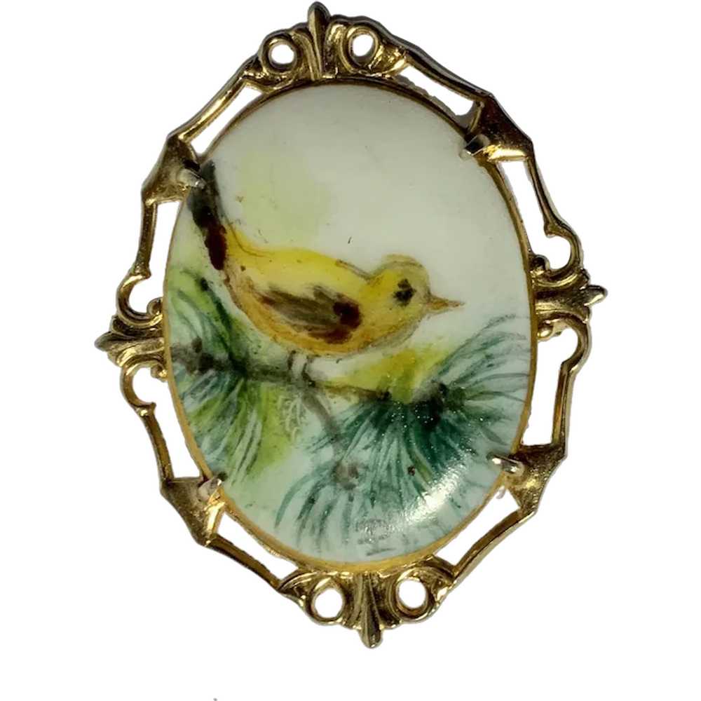 Cute Little Canary Bird Brooch Pin - image 1