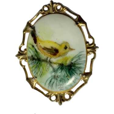 Cute Little Canary Bird Brooch Pin - image 1