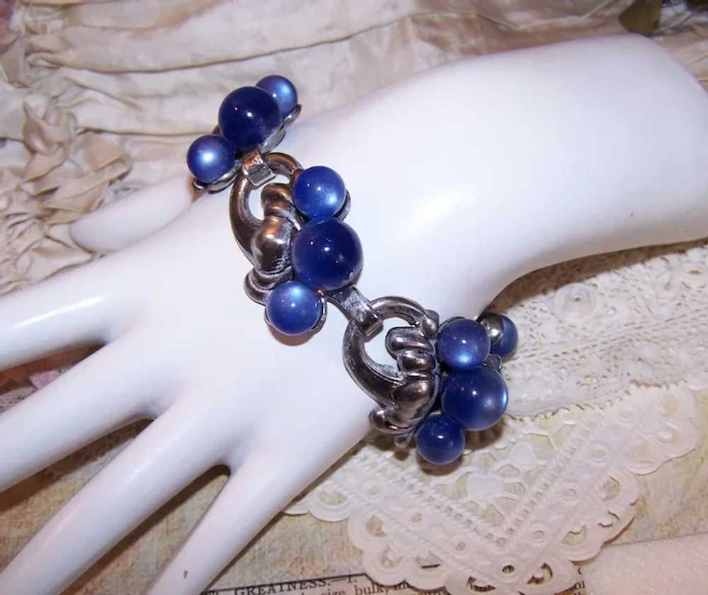 Taylord Sterling Silver Blue Moonglow Bead Link B… - image 5