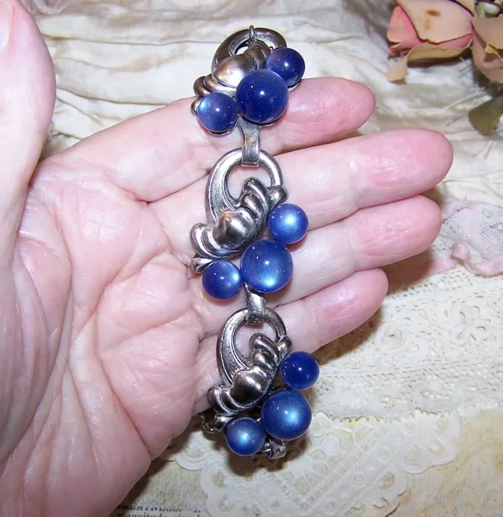 Taylord Sterling Silver Blue Moonglow Bead Link B… - image 7