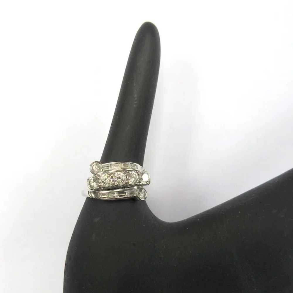 Platinum & Diamond Cocktail Ring, 1940’s Art Deco… - image 4