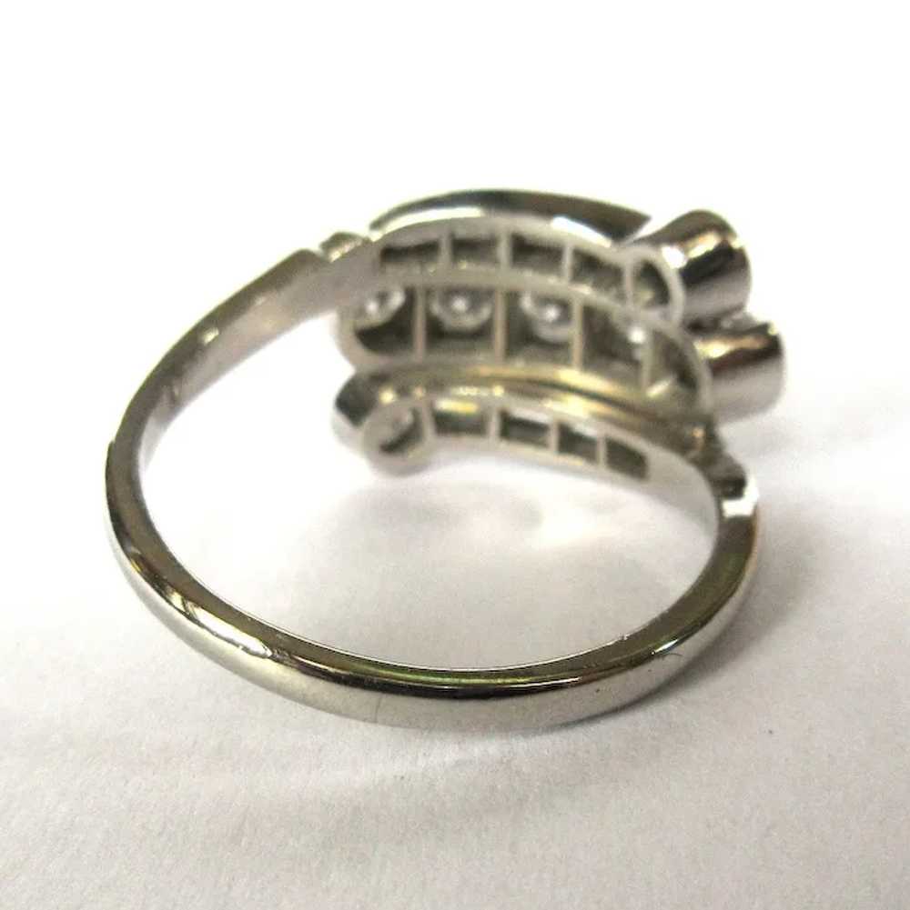 Platinum & Diamond Cocktail Ring, 1940’s Art Deco… - image 6