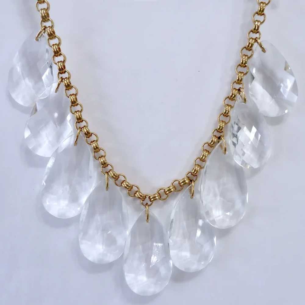 Kate Spade Large Clear Lucite Dangle Necklace Fac… - image 4