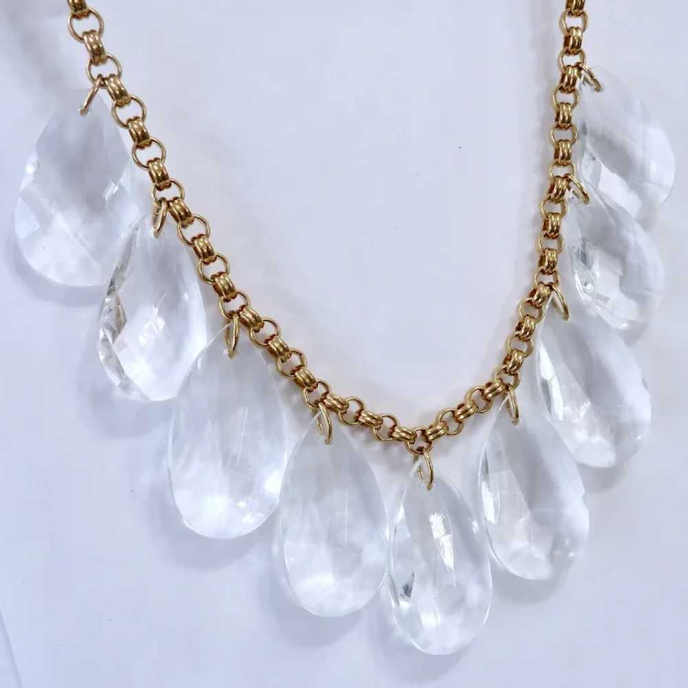 Kate Spade Large Clear Lucite Dangle Necklace Fac… - image 5