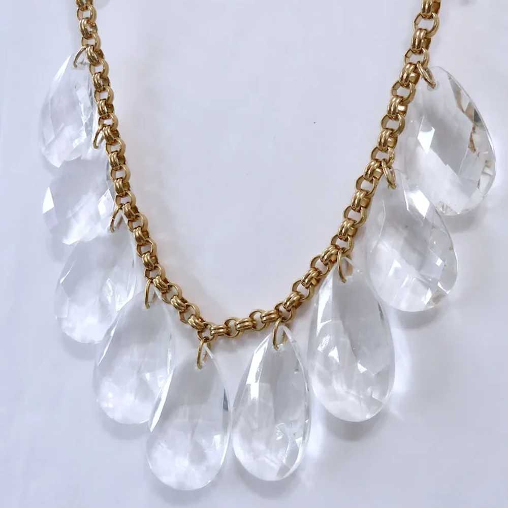 Kate Spade Large Clear Lucite Dangle Necklace Fac… - image 6