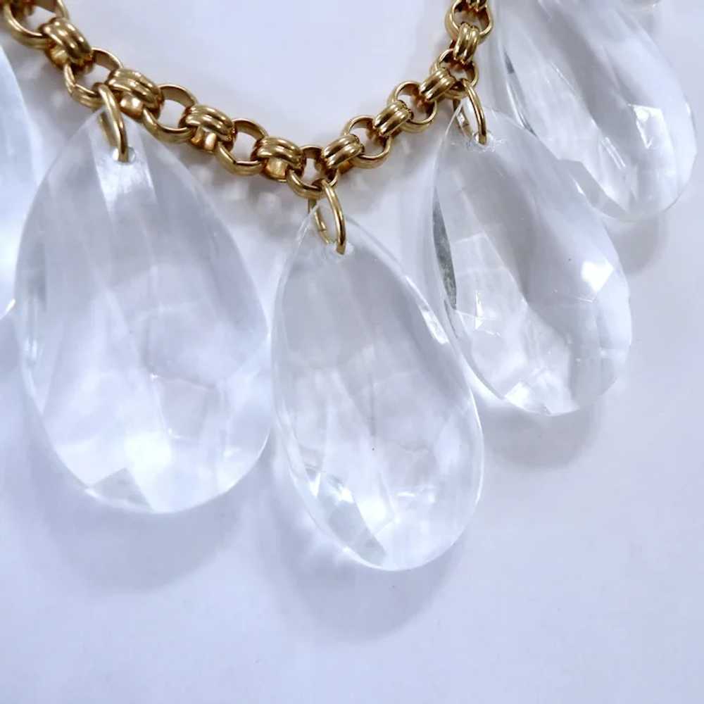 Kate Spade Large Clear Lucite Dangle Necklace Fac… - image 7