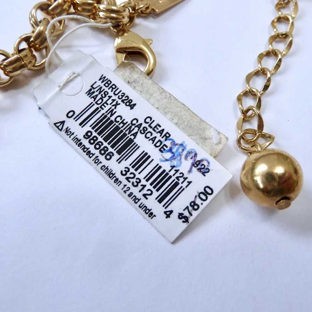 Kate Spade Large Clear Lucite Dangle Necklace Fac… - image 9