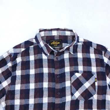 Active Active Gingham Flannel Button Up Shirt Men… - image 1