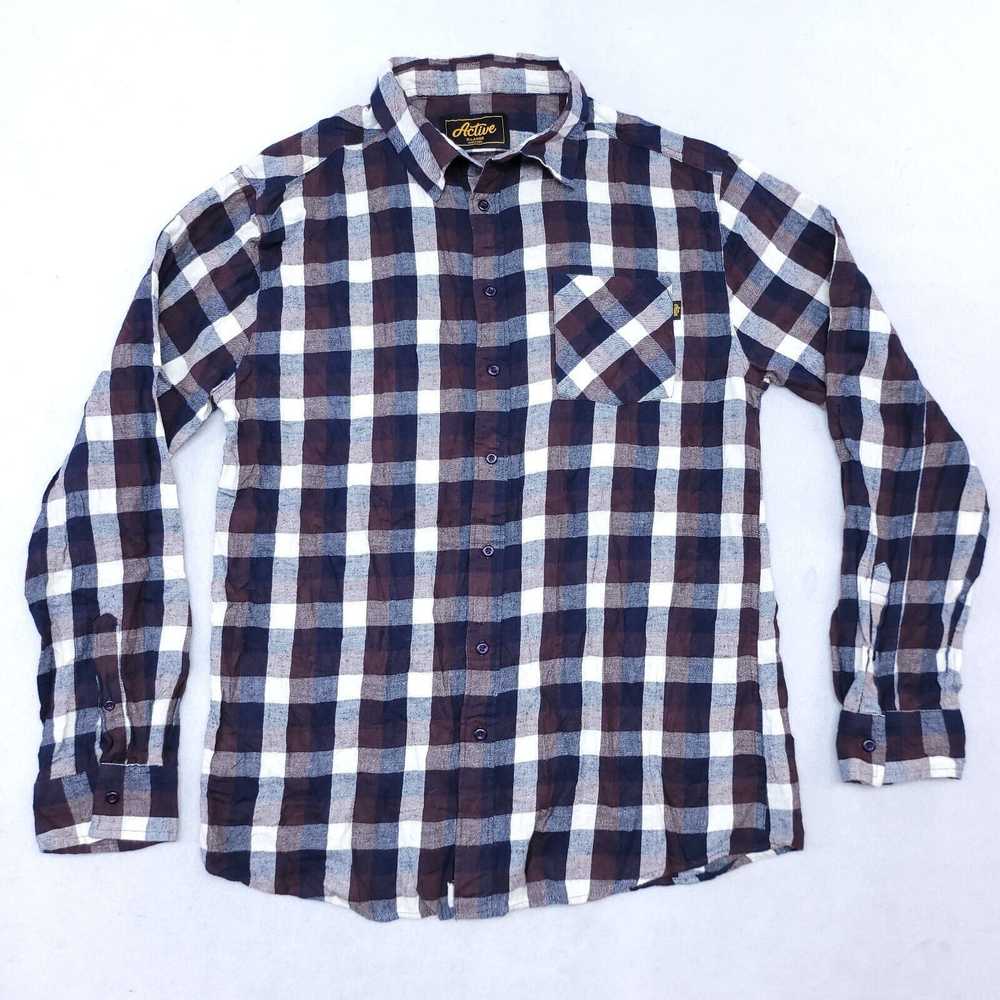 Active Active Gingham Flannel Button Up Shirt Men… - image 2