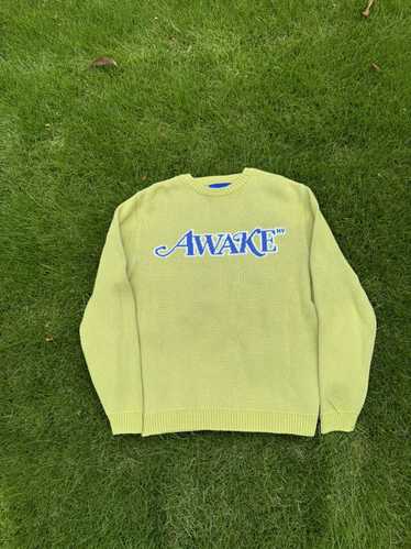 Awake Awake NY Green Knit Logo Sweater - Medium