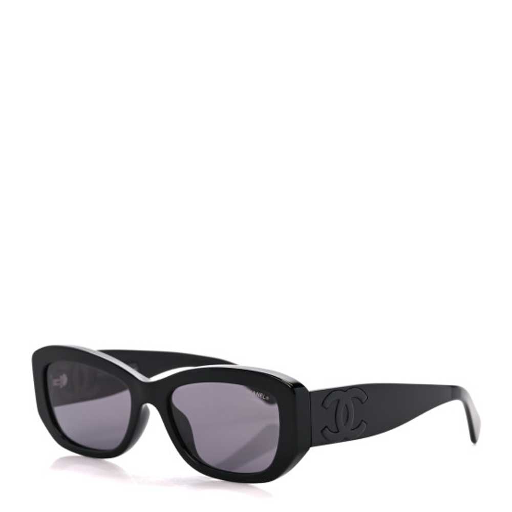 CHANEL Acetate Rectangle Sunglasses 5493-A Black - image 1