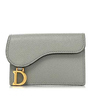 CHRISTIAN DIOR Grained Calfskin Saddle Card Holde… - image 1