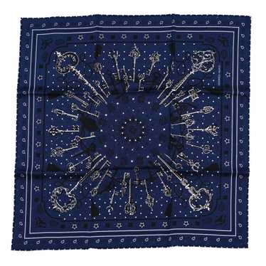 HERMES Silk Les Cles Bandana Scarf 55 Marine Blac… - image 1