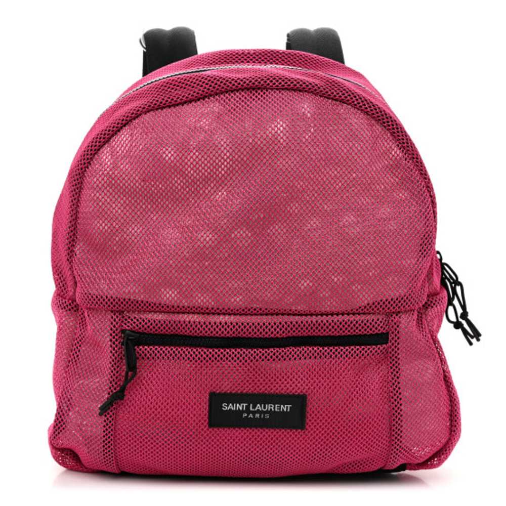 SAINT LAURENT Nylon Mesh Backpack Fuchsia - image 1