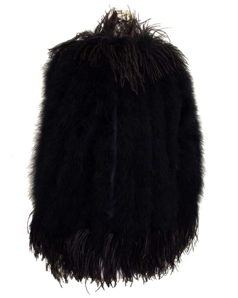 Yves Saint Laurent Black Ostrich and Marabou Feat… - image 2