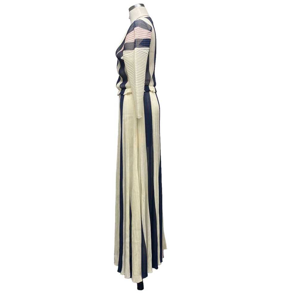 St. John Couture St John Silk Pleated Stripe Long… - image 4