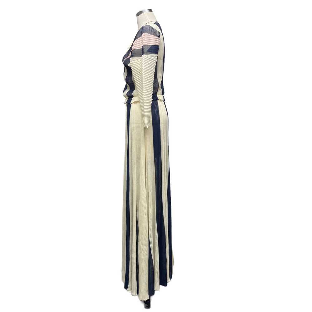 St. John Couture St John Silk Pleated Stripe Long… - image 5