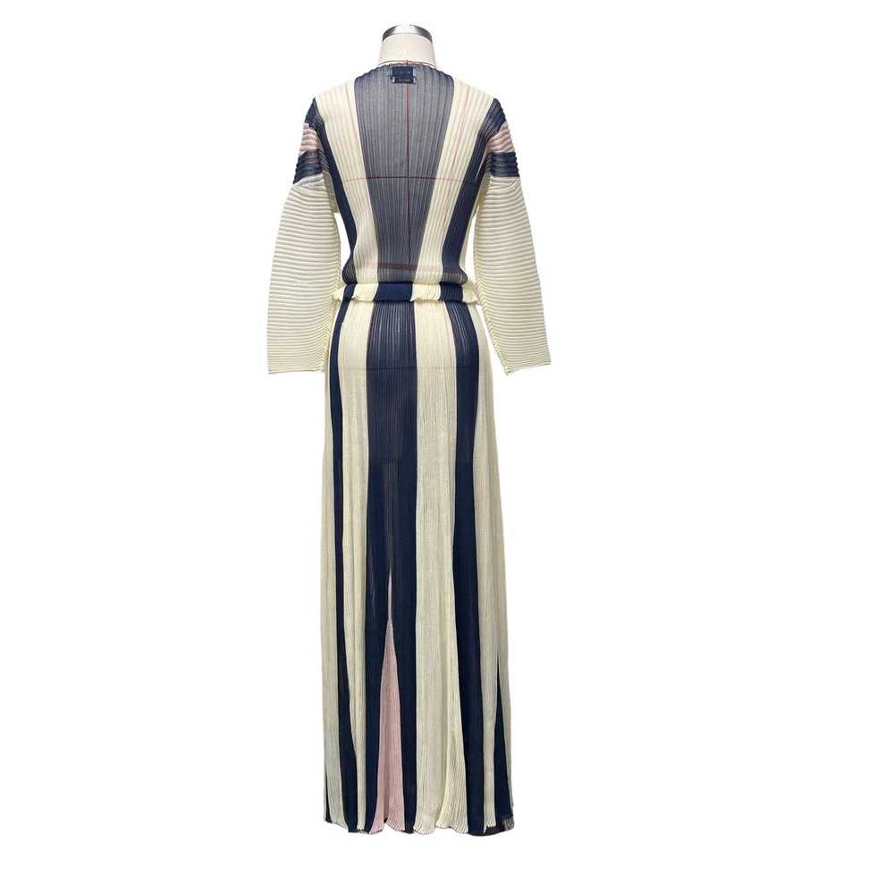 St. John Couture St John Silk Pleated Stripe Long… - image 6