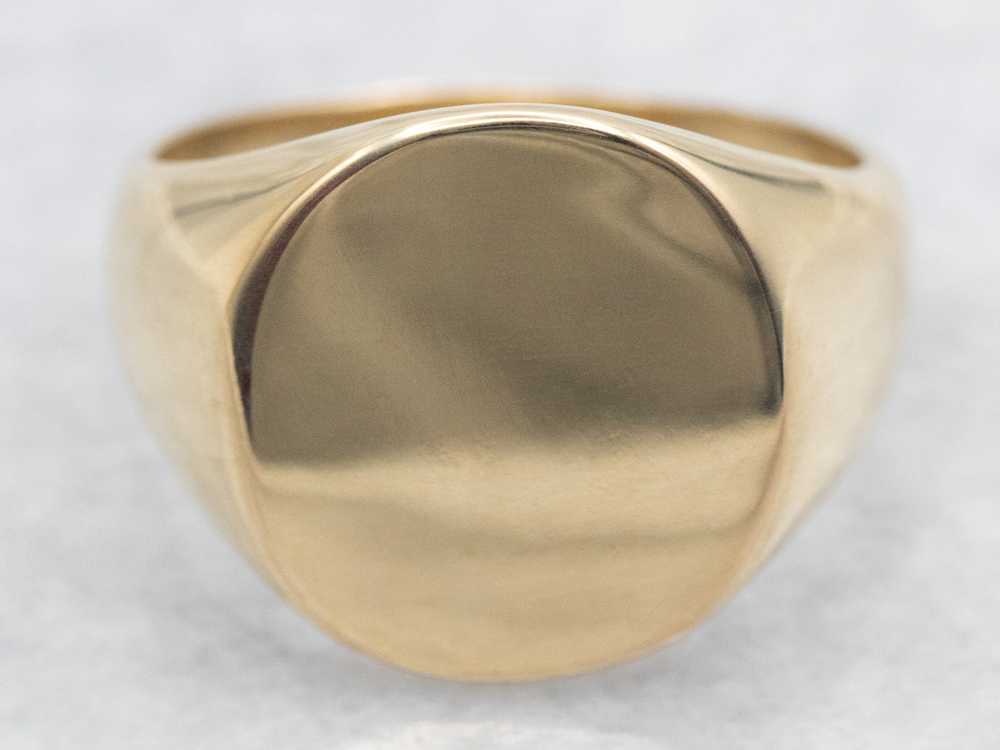 Unisex Plain Gold Signet Ring - image 1