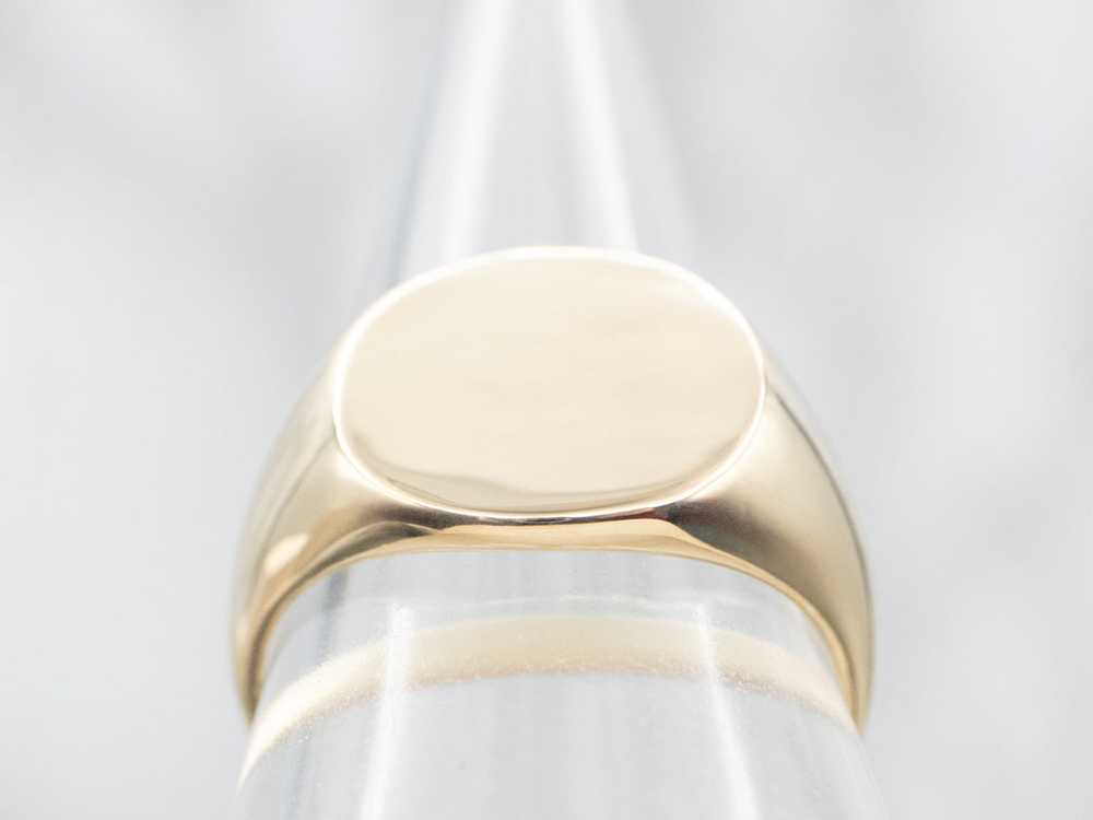 Unisex Plain Gold Signet Ring - image 3
