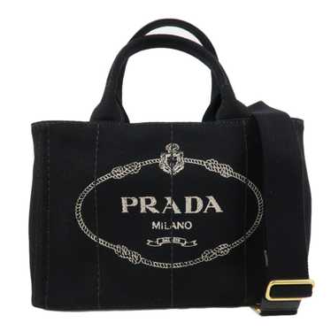 PRADA Logo Canapa Canvas 2way Tote Bag Hand Bag B… - image 1