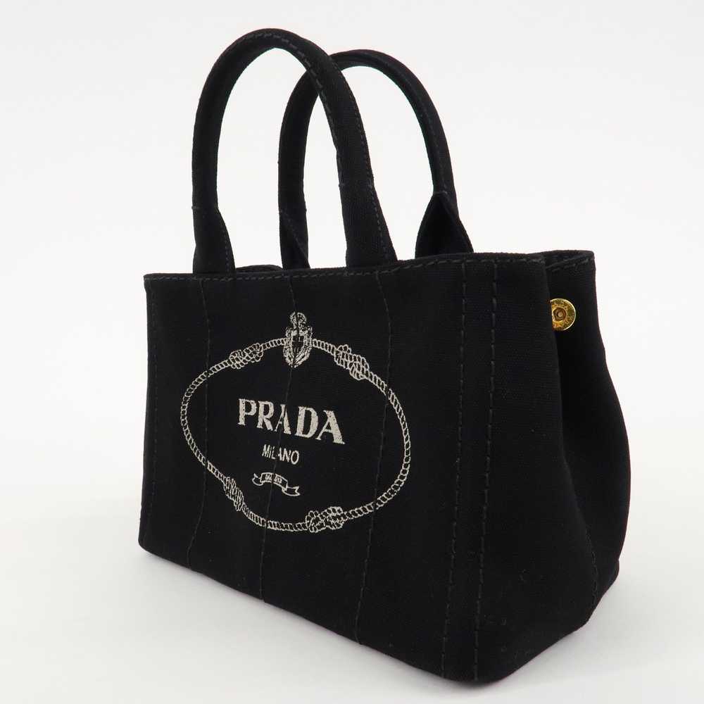 PRADA Logo Canapa Canvas 2way Tote Bag Hand Bag B… - image 3