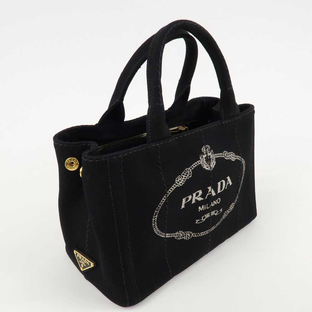 PRADA Logo Canapa Canvas 2way Tote Bag Hand Bag B… - image 4