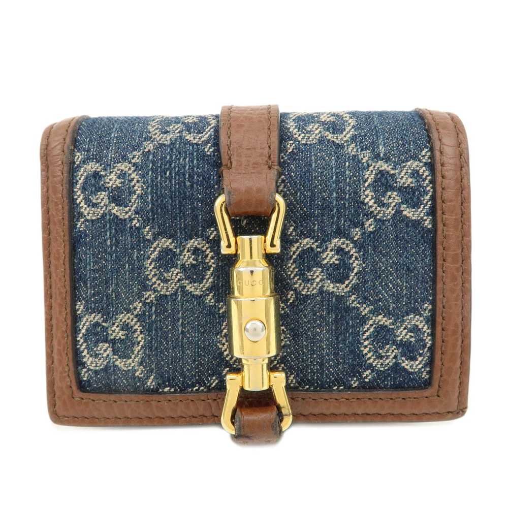 GUCCI Jackie 1961 GG Denim Leather Bi-fold Wallet… - image 1