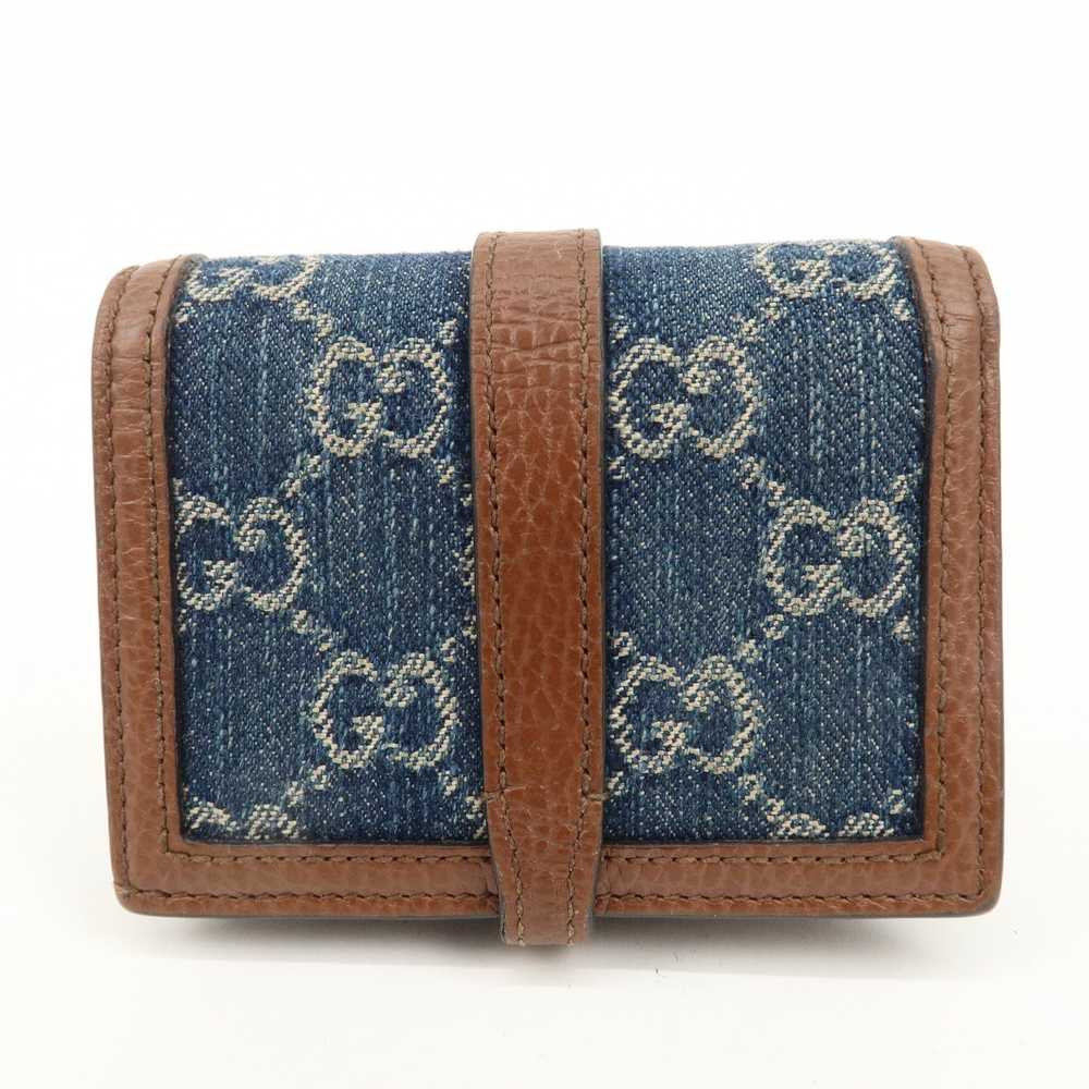 GUCCI Jackie 1961 GG Denim Leather Bi-fold Wallet… - image 2