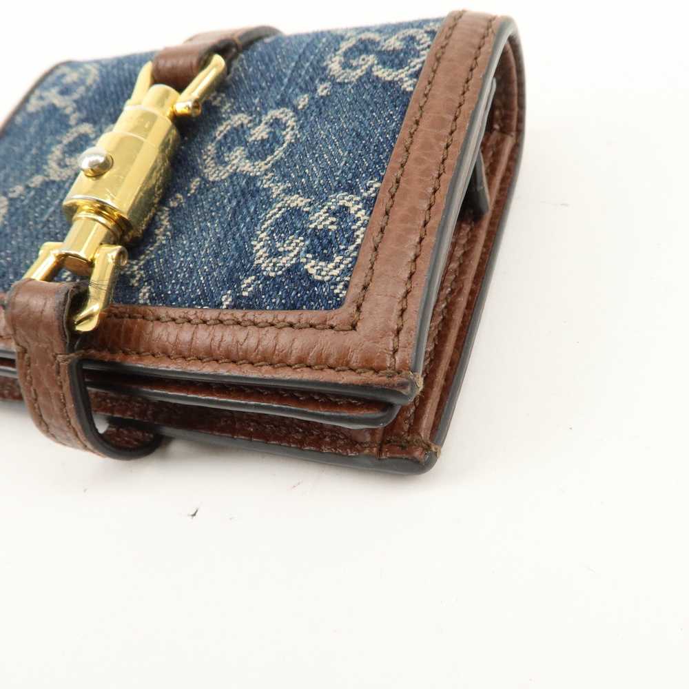 GUCCI Jackie 1961 GG Denim Leather Bi-fold Wallet… - image 6