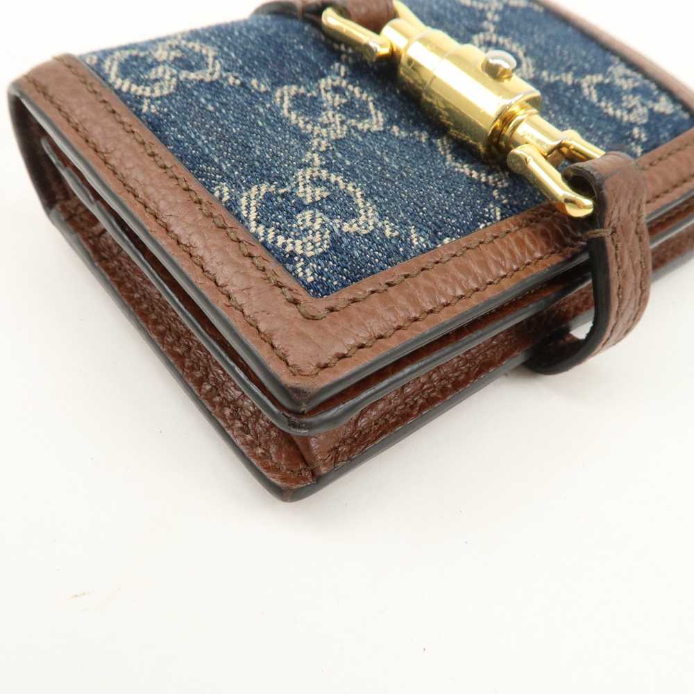 GUCCI Jackie 1961 GG Denim Leather Bi-fold Wallet… - image 7