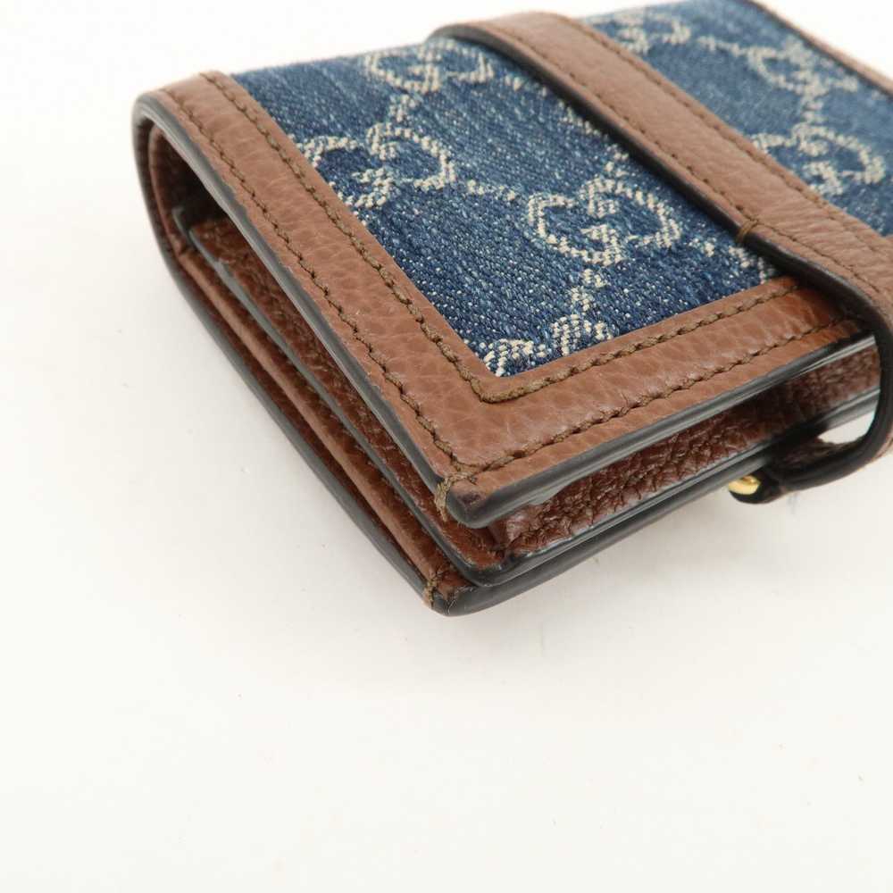 GUCCI Jackie 1961 GG Denim Leather Bi-fold Wallet… - image 9