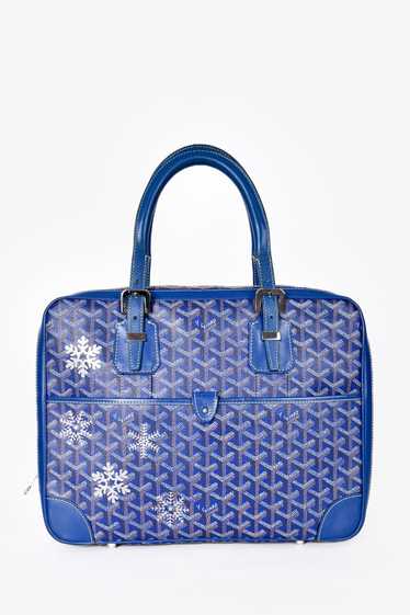 Goyard Vintage Blue Ambassade PM Briefcase With Sn