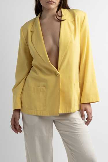 Sag Harbour Yellow Linen Blazer