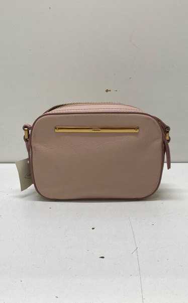 FOSSIL Pink Leather Zip Crossbody Bag