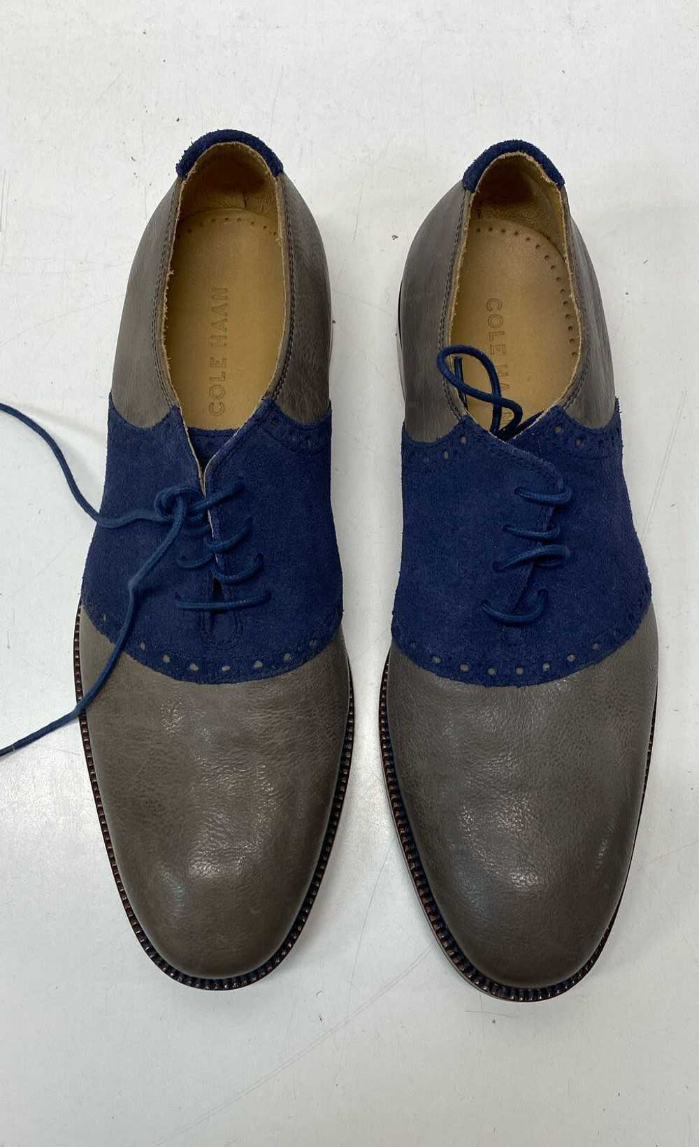 Cole Haan Leather Suede Oxford Shoes Grey 8 - image 5