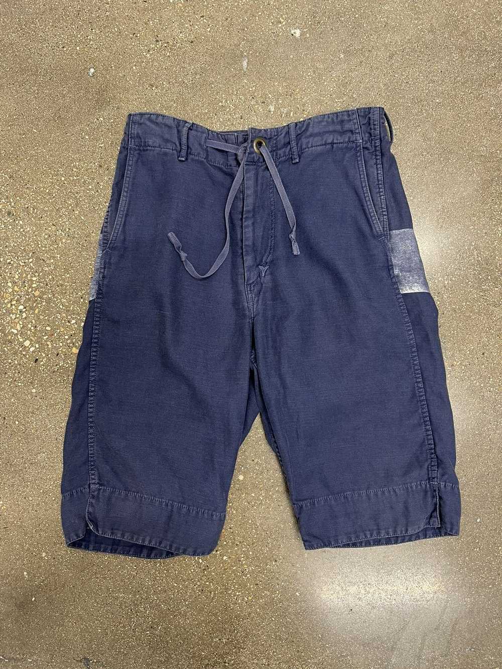 Kapital Kapital Block Line Navy Shorts - image 1