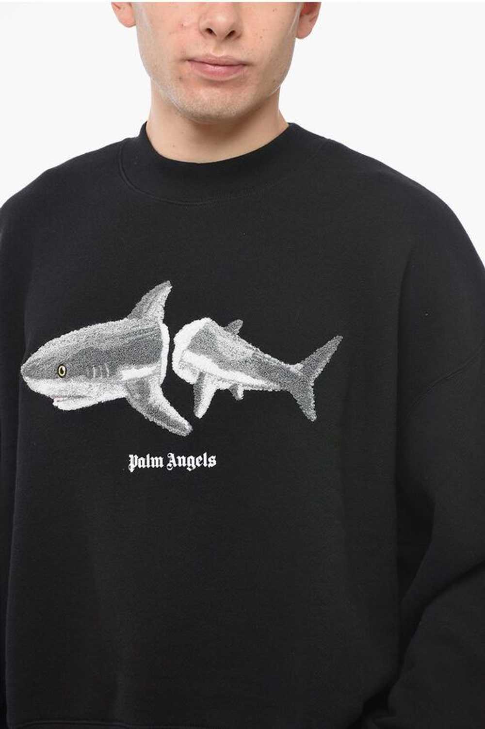 Palm Angels Crew Neck WHITE SHARK Sweatshirt with… - image 3