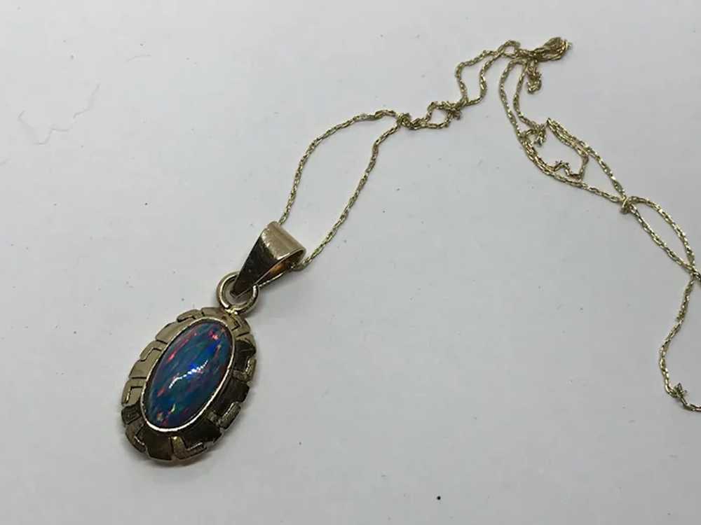 14 K Opal Pendant and 20 inch 14 k delicate gold … - image 10