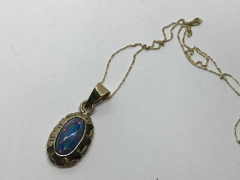 14 K Opal Pendant and 20 inch 14 k delicate gold … - image 12