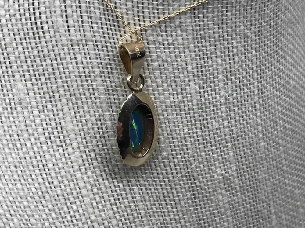 14 K Opal Pendant and 20 inch 14 k delicate gold … - image 5