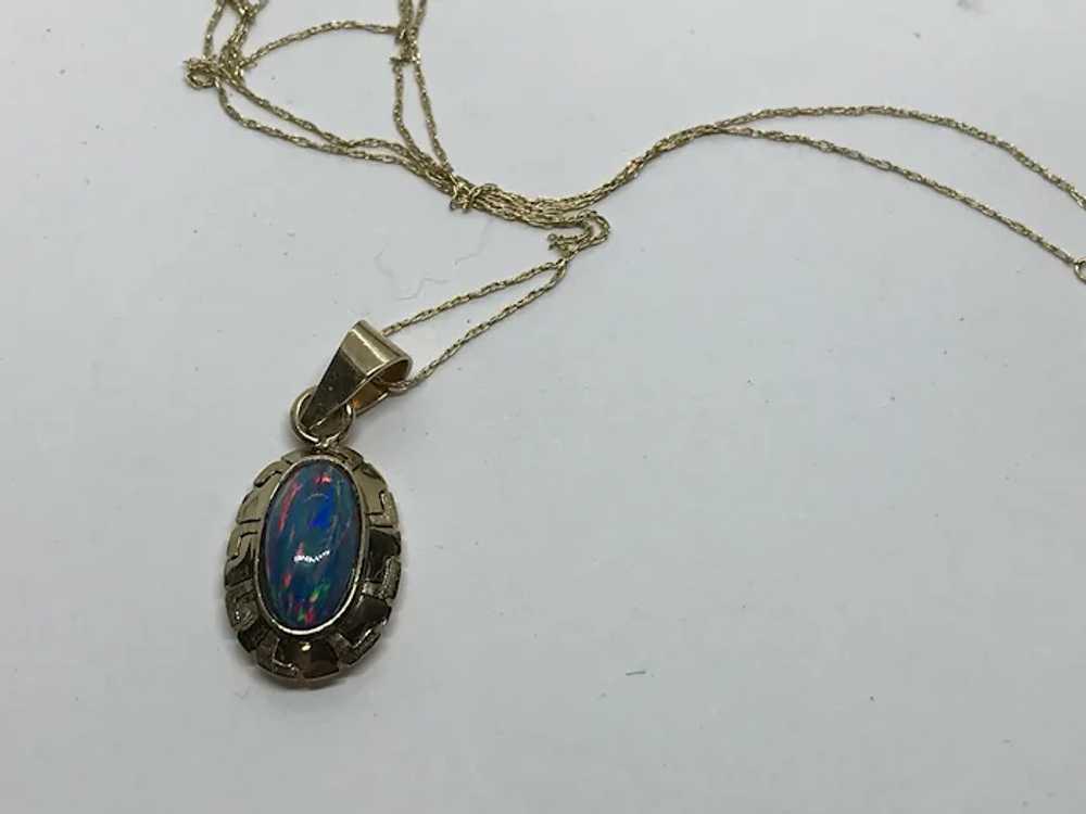 14 K Opal Pendant and 20 inch 14 k delicate gold … - image 6