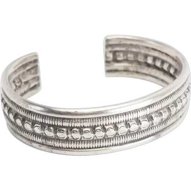 Antique heavy handmade ethnic silver cuff bracelet