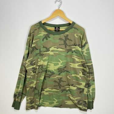 Camo × Vintage Vintage 90s Faded Camo Longsleeve … - image 1