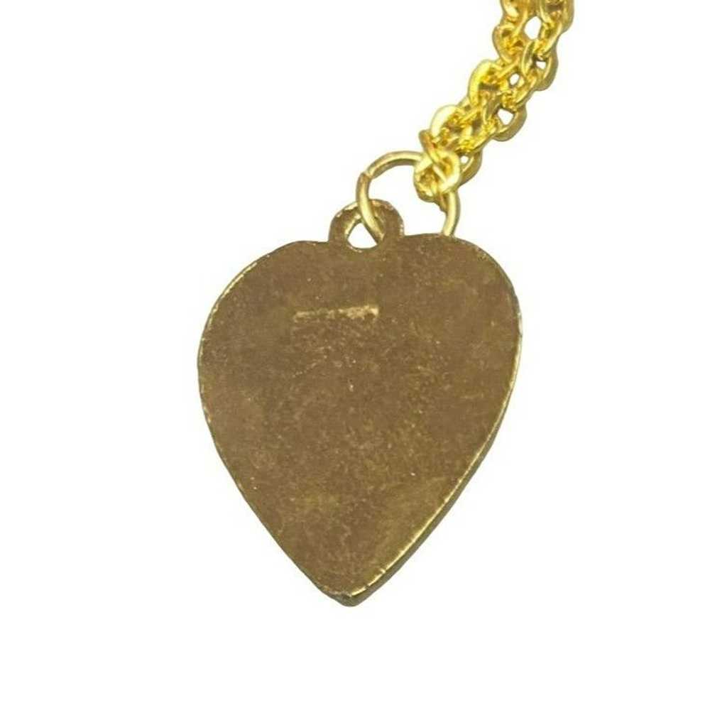Other Vintage Gold tone Heart Necklace With Prayi… - image 6