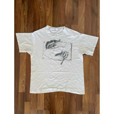 Vintage 1991 MC Escher Birds Sun Moon 2024 Mens XL Single Stitch T Shirt White