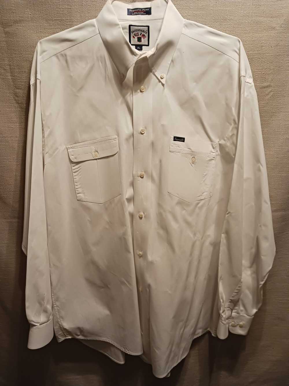 Faconnable Vintage 100% Cotton Long Sleeve Shirt - image 1